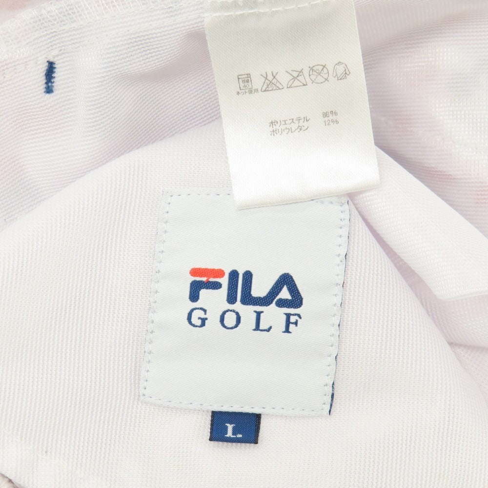 【中古】フィラ FILA ストレッチ ポリエステル フラワー プリント ショートパンツ ホワイトxネイビー×レッド【サイズL】【 状態ランクB 】【 メンズ 】