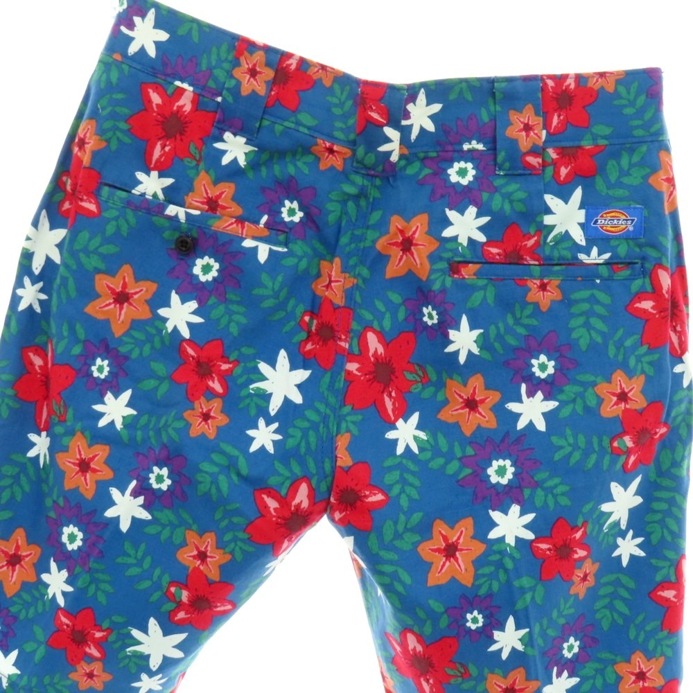 【中古】ディッキーズ Dickies コットン ボタニカル プリント ショートパンツ ダークブルーxマルチカラー【サイズ30】【 状態ランクB 】【 メンズ 】