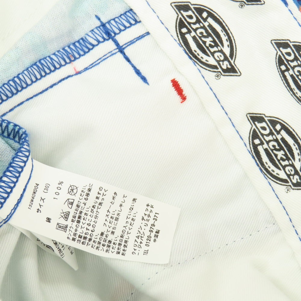 【中古】ディッキーズ Dickies コットン ボタニカル プリント ショートパンツ ダークブルーxマルチカラー【サイズ30】【 状態ランクB 】【 メンズ 】