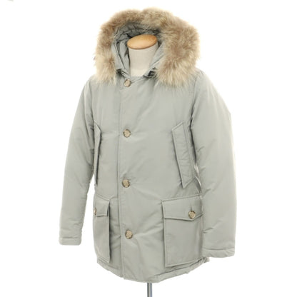 【中古】ウールリッチ WOOLRICH コットンナイロン フーデッド ダウンジャケット ライトグレー【サイズXS】【 状態ランクC 】【 メンズ 】