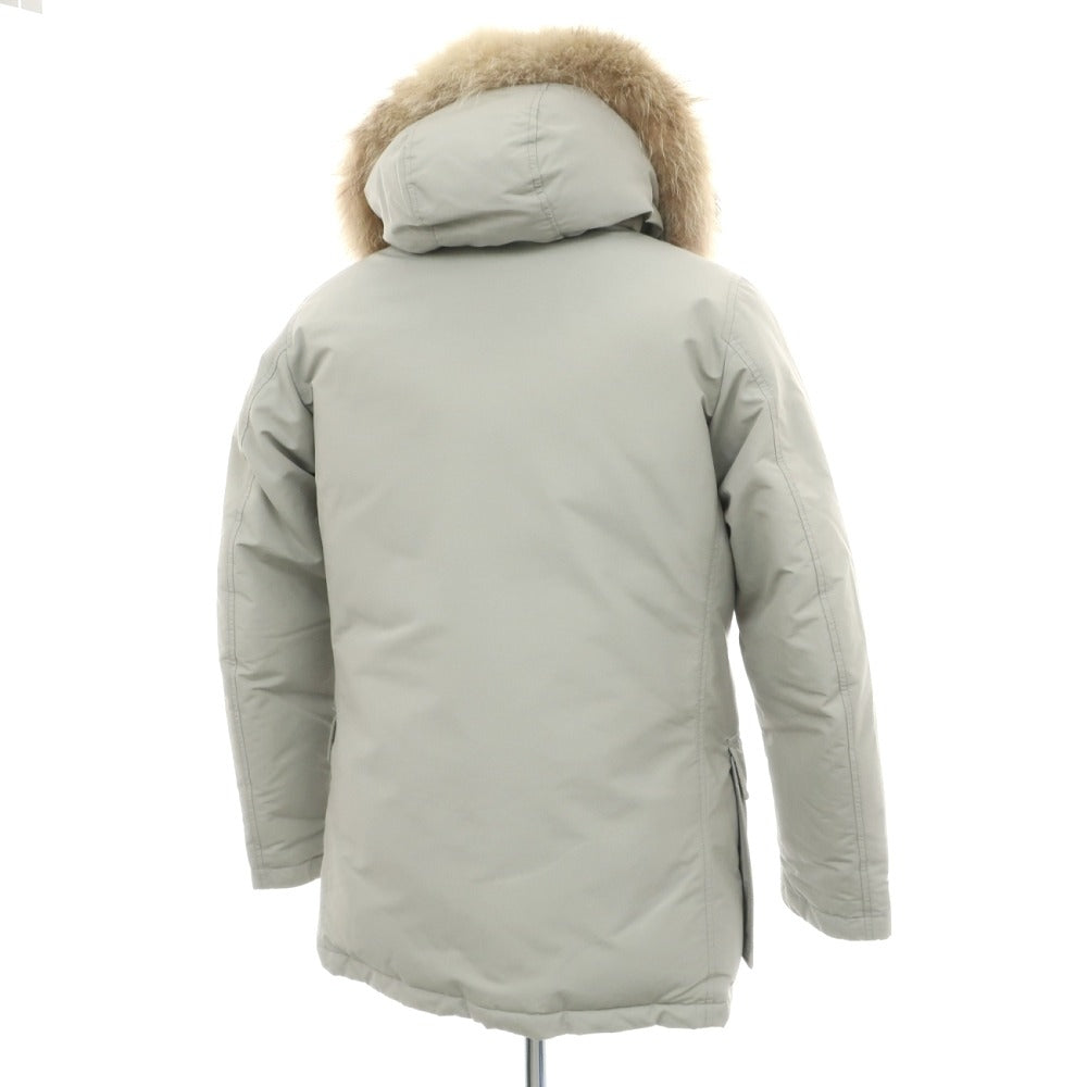 【中古】ウールリッチ WOOLRICH コットンナイロン フーデッド ダウンジャケット ライトグレー【サイズXS】【 状態ランクC 】【 メンズ 】