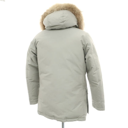 【中古】ウールリッチ WOOLRICH コットンナイロン フーデッド ダウンジャケット ライトグレー【サイズXS】【 状態ランクC 】【 メンズ 】