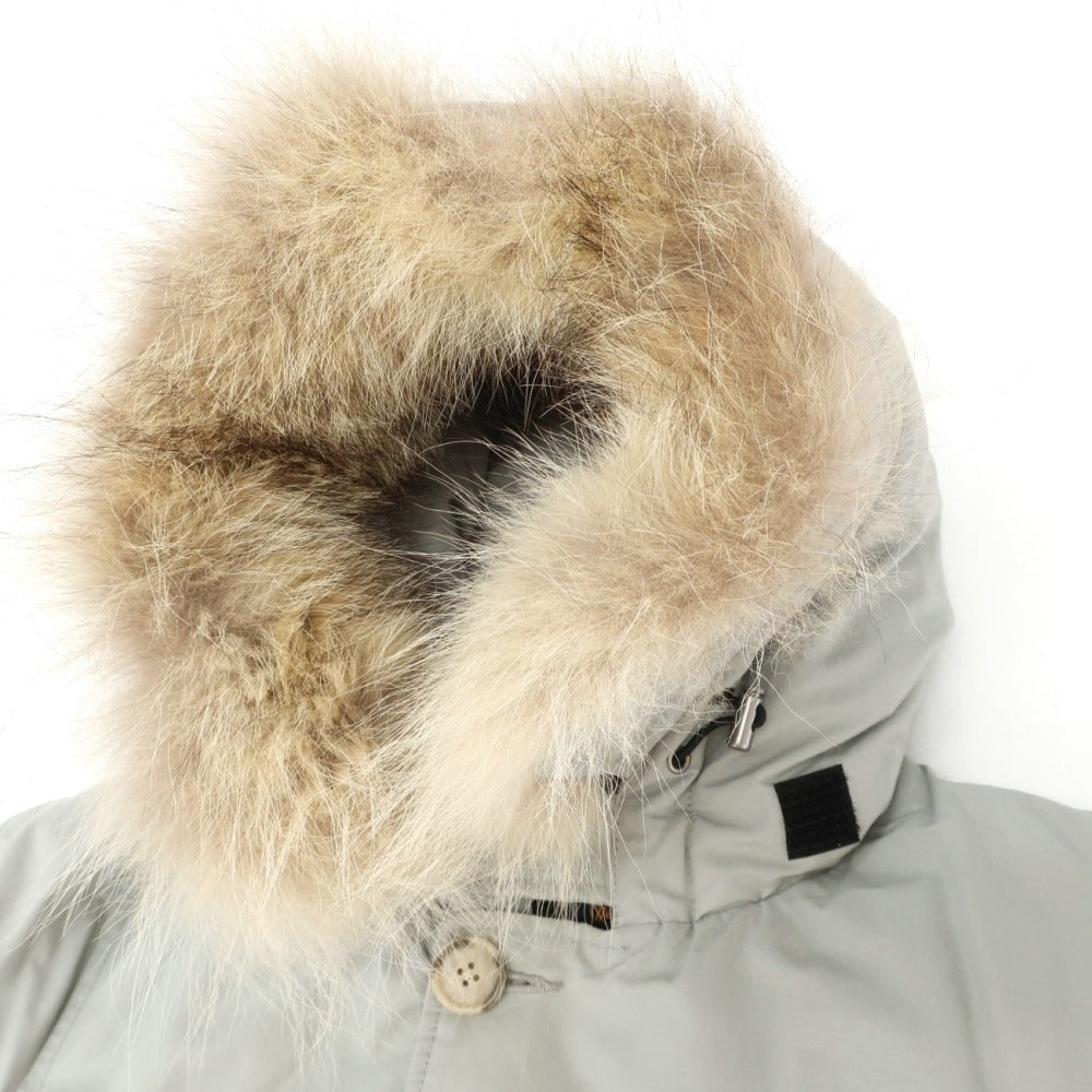 【中古】ウールリッチ WOOLRICH コットンナイロン フーデッド ダウンジャケット ライトグレー【サイズXS】【 状態ランクC 】【 メンズ 】