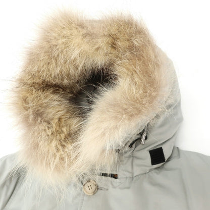 【中古】ウールリッチ WOOLRICH コットンナイロン フーデッド ダウンジャケット ライトグレー【サイズXS】【 状態ランクC 】【 メンズ 】
