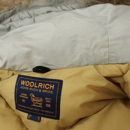 【中古】ウールリッチ WOOLRICH コットンナイロン フーデッド ダウンジャケット ライトグレー【サイズXS】【 状態ランクC 】【 メンズ 】
