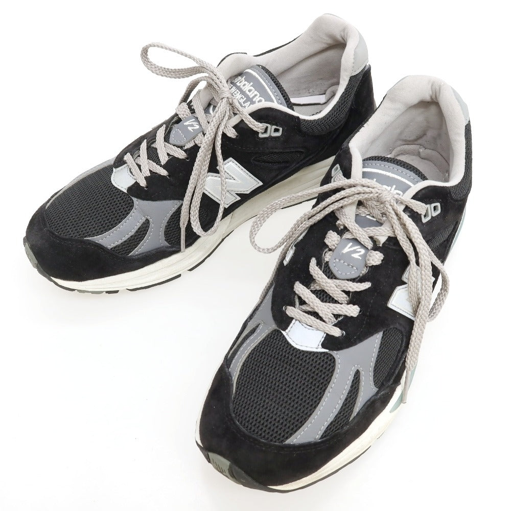 【中古】ニューバランス NEW BALANCE U991BK2 スエード スニーカー ブラック【サイズUK8 1/2】【 状態ランクB 】【 メンズ 】