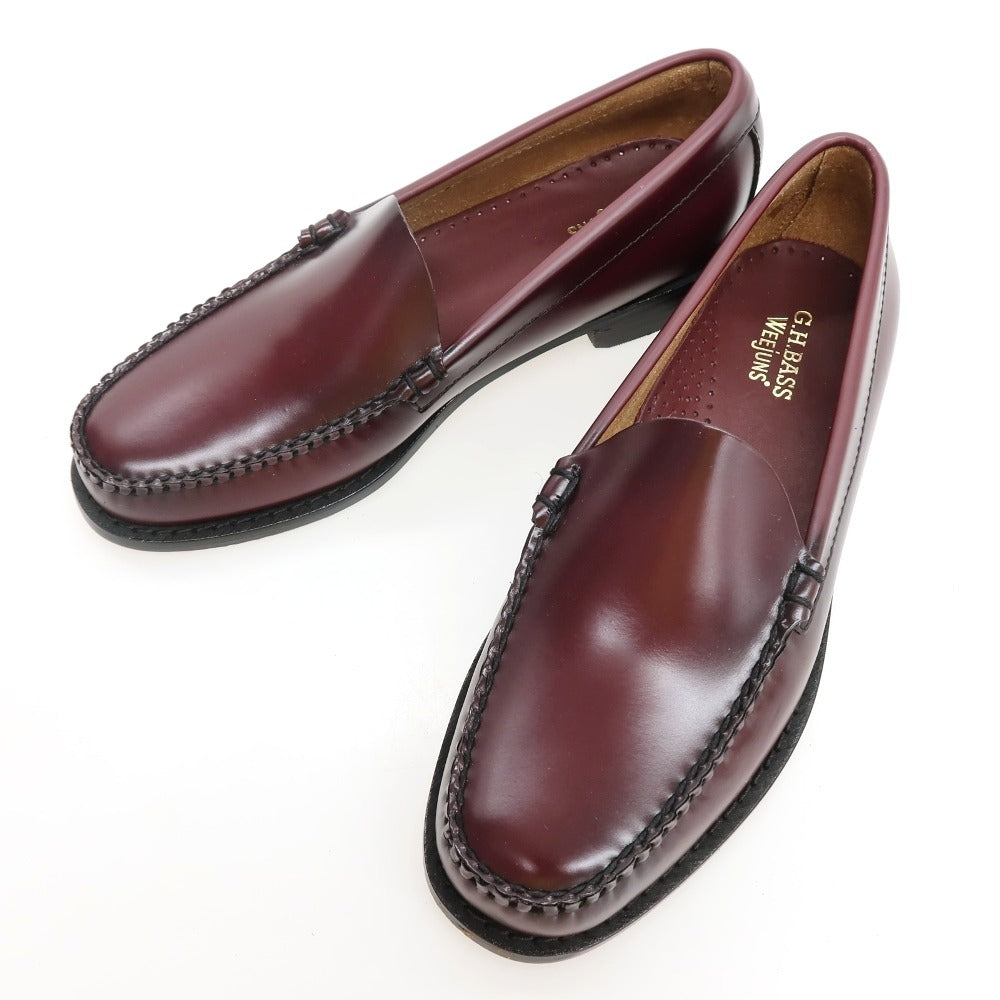 【中古】【未使用】ジーエイチバス G.H.BASS&amp;CO. BAZ4W429 レザー ローファー ワイン【サイズUS7.5】【 状態ランクS 】【 メンズ 】