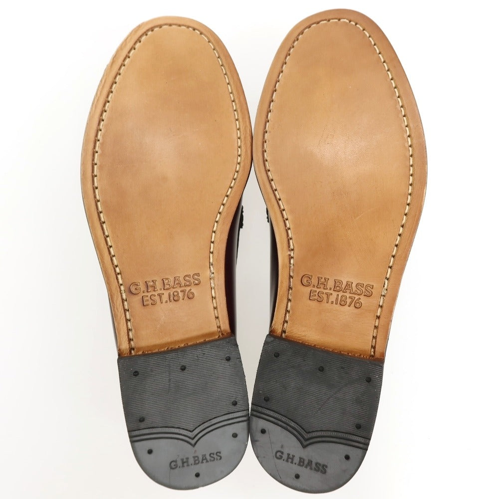 【中古】【未使用】ジーエイチバス G.H.BASS&amp;CO. BAZ4W429 レザー ローファー ワイン【サイズUS7.5】【 状態ランクS 】【 メンズ 】