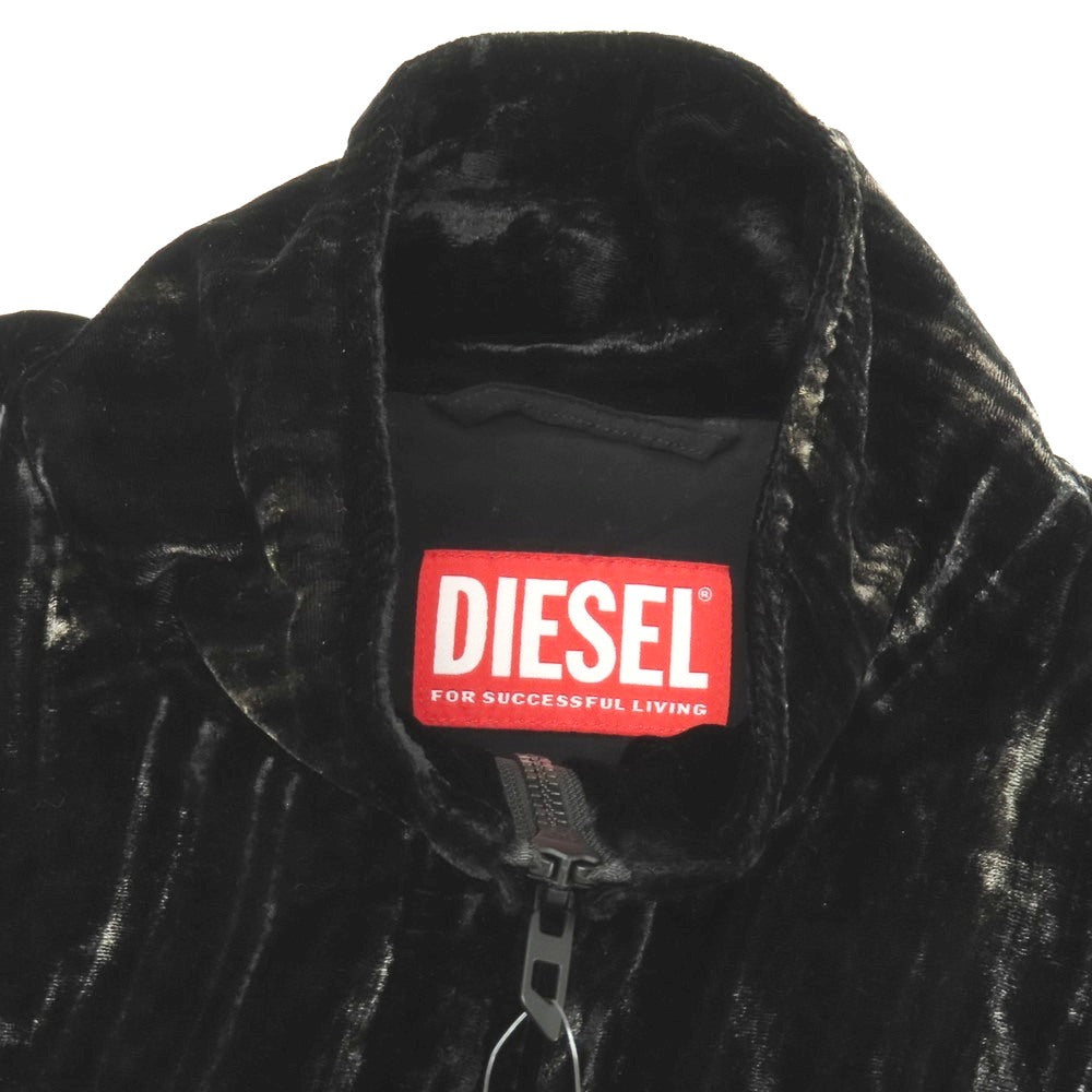 【中古】ディーゼル DIESEL J-HAY レーヨンナイロン ベロア パイピングデザイン ダブルジップブルゾン ブラック【サイズ46】【 状態ランクB 】【 メンズ 】