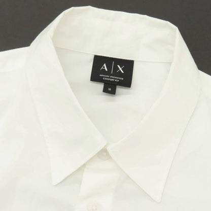 【中古】アルマーニ エクスチェンジ A/X ARMANI EXCHANGE コットン レギュラーカラー カジュアルシャツ ホワイト【サイズM】【 状態ランクB 】【 メンズ 】
