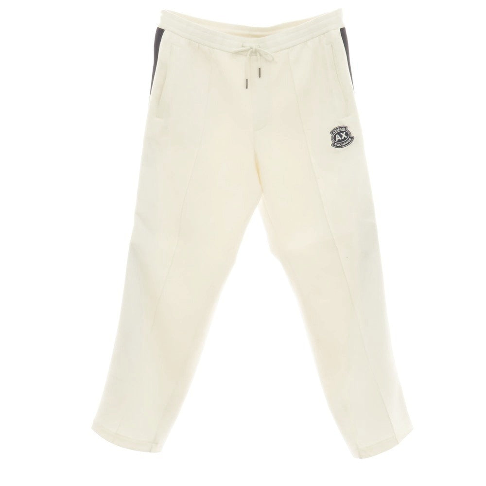 【中古】アルマーニ エクスチェンジ A/X ARMANI EXCHANGE コットンポリエステル ジャージー スウェットパンツ オフホワイトxネイビー【サイズL】【 状態ランクC 】【 メンズ 】