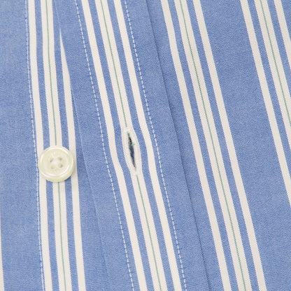 【中古】ブルックスブラザーズ Brooks Brothers コットンポリウレタン ストライプ ボタンダウン カジュアルシャツ ブルーxホワイト【サイズS】【 状態ランクC 】【 メンズ 】