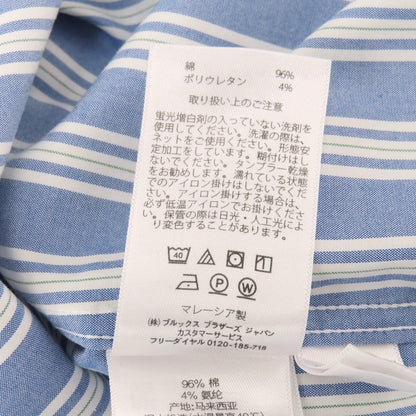 【中古】ブルックスブラザーズ Brooks Brothers コットンポリウレタン ストライプ ボタンダウン カジュアルシャツ ブルーxホワイト【サイズS】【 状態ランクC 】【 メンズ 】