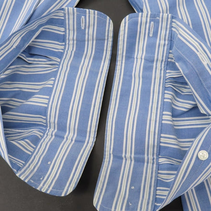 【中古】ブルックスブラザーズ Brooks Brothers コットンポリウレタン ストライプ ボタンダウン カジュアルシャツ ブルーxホワイト【サイズS】【 状態ランクC 】【 メンズ 】
