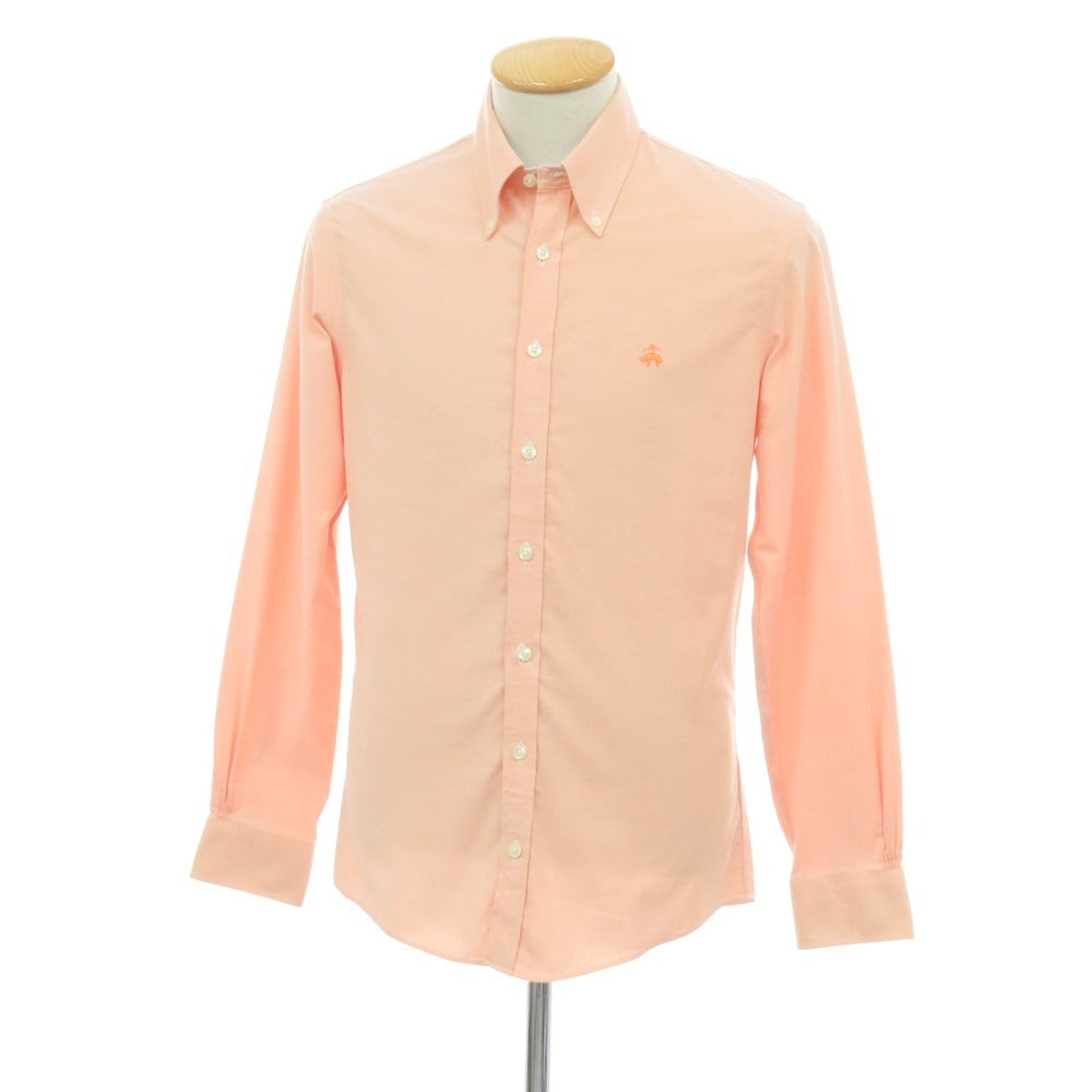 【中古】ブルックスブラザーズ Brooks Brothers ストレッチ コットン ボタンダウン カジュアルシャツ ライトオレンジ【サイズS】【 状態ランクC 】【 メンズ 】