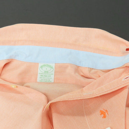 【中古】ブルックスブラザーズ Brooks Brothers ストレッチ コットン ボタンダウン カジュアルシャツ ライトオレンジ【サイズS】【 状態ランクC 】【 メンズ 】