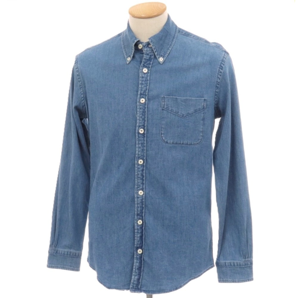 【中古】ブルックスブラザーズ Brooks Brothers ストレッチ コットン ボタンダウン カジュアルシャツ ブルーネイビー【サイズS】【 状態ランクB 】【 メンズ 】