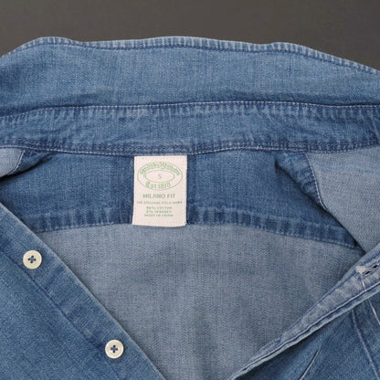 【中古】ブルックスブラザーズ Brooks Brothers ストレッチ コットン ボタンダウン カジュアルシャツ ブルーネイビー【サイズS】【 状態ランクB 】【 メンズ 】
