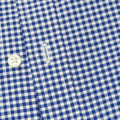 【中古】ブルックスブラザーズ Brooks Brothers コットンポリウレタン ギンガムチェック ワイドカラー ドレスシャツ ブルーxホワイト【サイズ15】【 状態ランクB 】【 メンズ 】