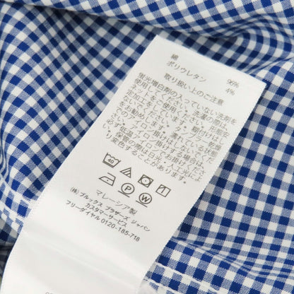 【中古】ブルックスブラザーズ Brooks Brothers コットンポリウレタン ギンガムチェック ワイドカラー ドレスシャツ ブルーxホワイト【サイズ15】【 状態ランクB 】【 メンズ 】