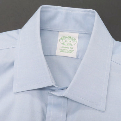 【中古】ブルックスブラザーズ Brooks Brothers ストレッチ コットン レギュラーカラー ドレスシャツ サックスブルー【サイズ15】【 状態ランクB 】【 メンズ 】