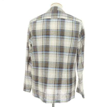 【中古】ラルディーニ LARDINI リネン チェック 2B カジュアルジャケット ホワイトxグレー系【サイズS】【 状態ランクA 】【 メンズ 】