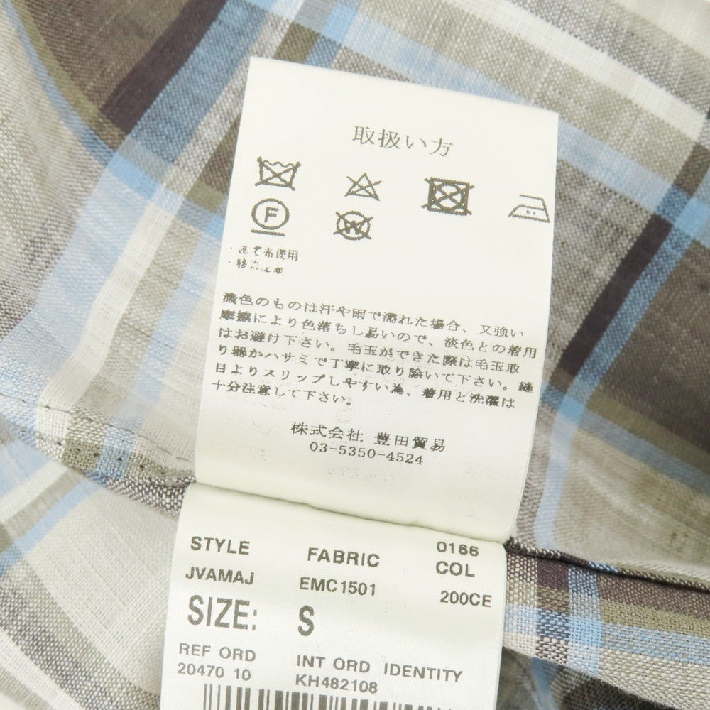 【中古】ラルディーニ LARDINI リネン チェック 2B カジュアルジャケット ホワイトxグレー系【サイズS】【 状態ランクA 】【 メンズ 】
