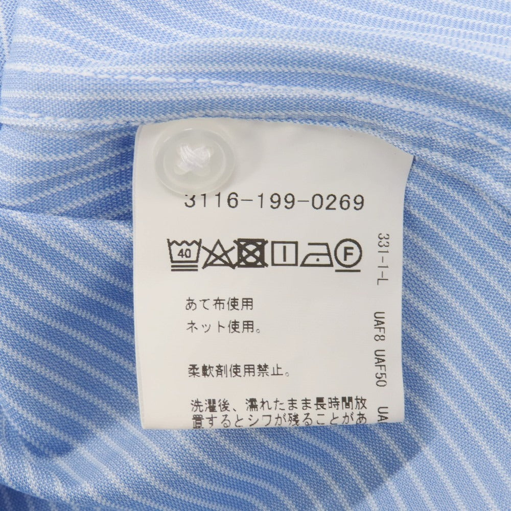 【中古】グリーンレーベルリラクシング green label relaxing ポリエステル ストライプ ホリゾンタルカラー 半袖シャツ ブルーxホワイト【サイズS】【 状態ランクB 】【 メンズ 】