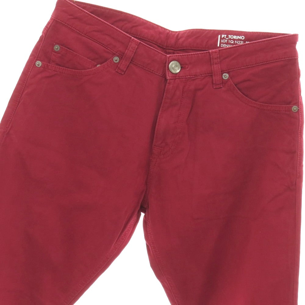 【中古】ピーティートリノ デニム PT TORINO DENIM TOM 1 コットンシルクポリウレタン 5ポケットパンツ マルーン【サイズ30】【 状態ランクC 】【 メンズ 】