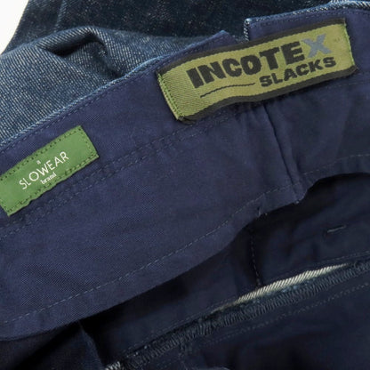 【中古】インコテックス スラックス INCOTEX SLACKS ストレッチ コットン デニムスラックスパンツ ネイビー【サイズ28】【 状態ランクB 】【 メンズ 】