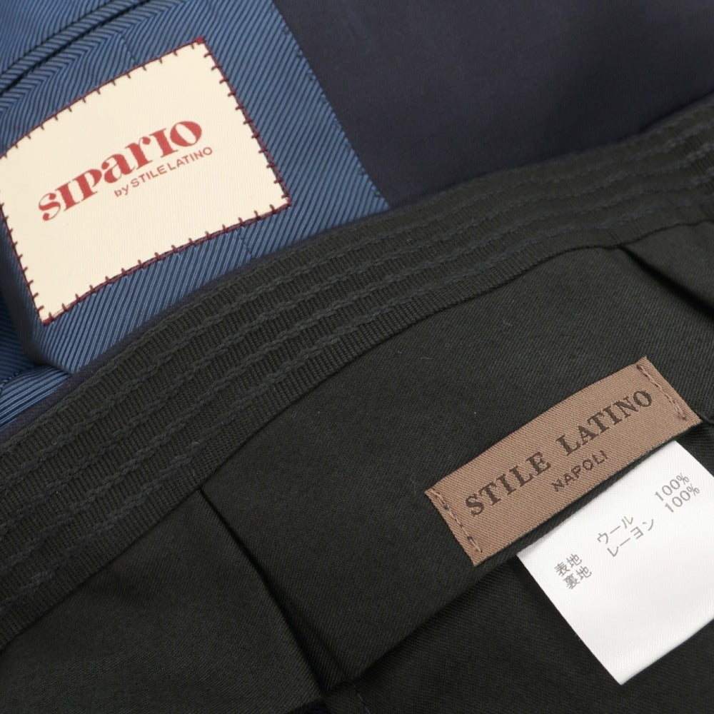 【新品】シパーリオ バイ スティレラティーノ SIPARIO by STILE LATINO ウールツイル 3つボタンスーツ ダークネイビー【サイズ50 Drop8R】【 状態ランクN 】【 メンズ 】