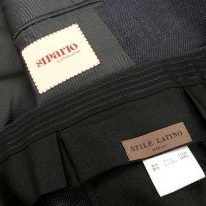 【新品】シパーリオ バイ スティレラティーノ SIPARIO by STILE LATINO ウール バーズアイ 3つボタンスーツ ダークグレー【サイズ50 Drop8R】【 状態ランクN 】【 メンズ 】