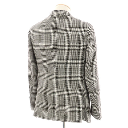 【新品】シパーリオ バイ スティレラティーノ SIPARIO by STILE LATINO ウールアルパカシルク グレンチェック 2B テーラードジャケット ブラックxホワイト【サイズ44 Drop8R】【 状態ランクN 】【 メンズ 】