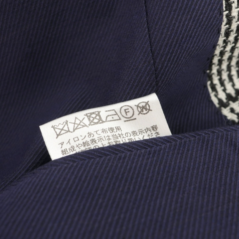 【新品】シパーリオ バイ スティレラティーノ SIPARIO by STILE LATINO ウールアルパカシルク グレンチェック 2B テーラードジャケット ブラックxホワイト【サイズ46 Drop8R】【 状態ランクN 】【 メンズ 】