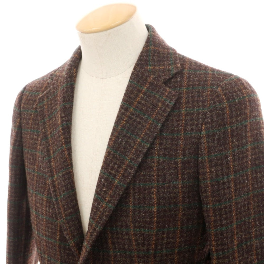 【新品】シパーリオ バイ スティレラティーノ SIPARIO by STILE LATINO ウールツイード チェック 3B テーラードジャケット ブラウンxグリーン【サイズ44 Drop8R】【 状態ランクN 】【 メンズ 】