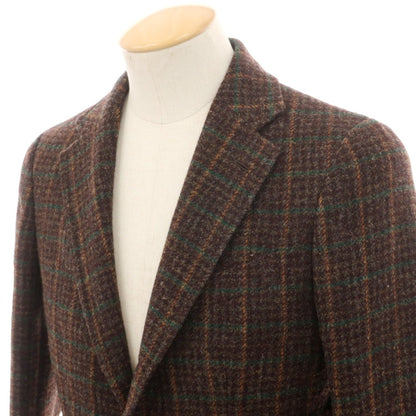 【新品】シパーリオ バイ スティレラティーノ SIPARIO by STILE LATINO ウールツイード チェック 3B テーラードジャケット ブラウンxグリーン【サイズ44 Drop8R】【 状態ランクN 】【 メンズ 】