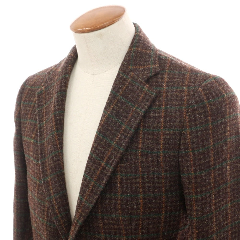 【新品】シパーリオ バイ スティレラティーノ SIPARIO by STILE LATINO ウールツイード チェック 3B テーラードジャケット ブラウンxグリーン【サイズ46 Drop8R】【 状態ランクN 】【 メンズ 】