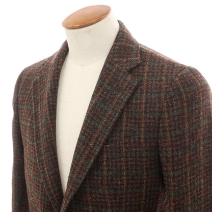 【新品】シパーリオ バイ スティレラティーノ SIPARIO by STILE LATINO ウールツイード チェック 3B テーラードジャケット ブラウンxグリーン【サイズ46 Drop8R】【 状態ランクN 】【 メンズ 】