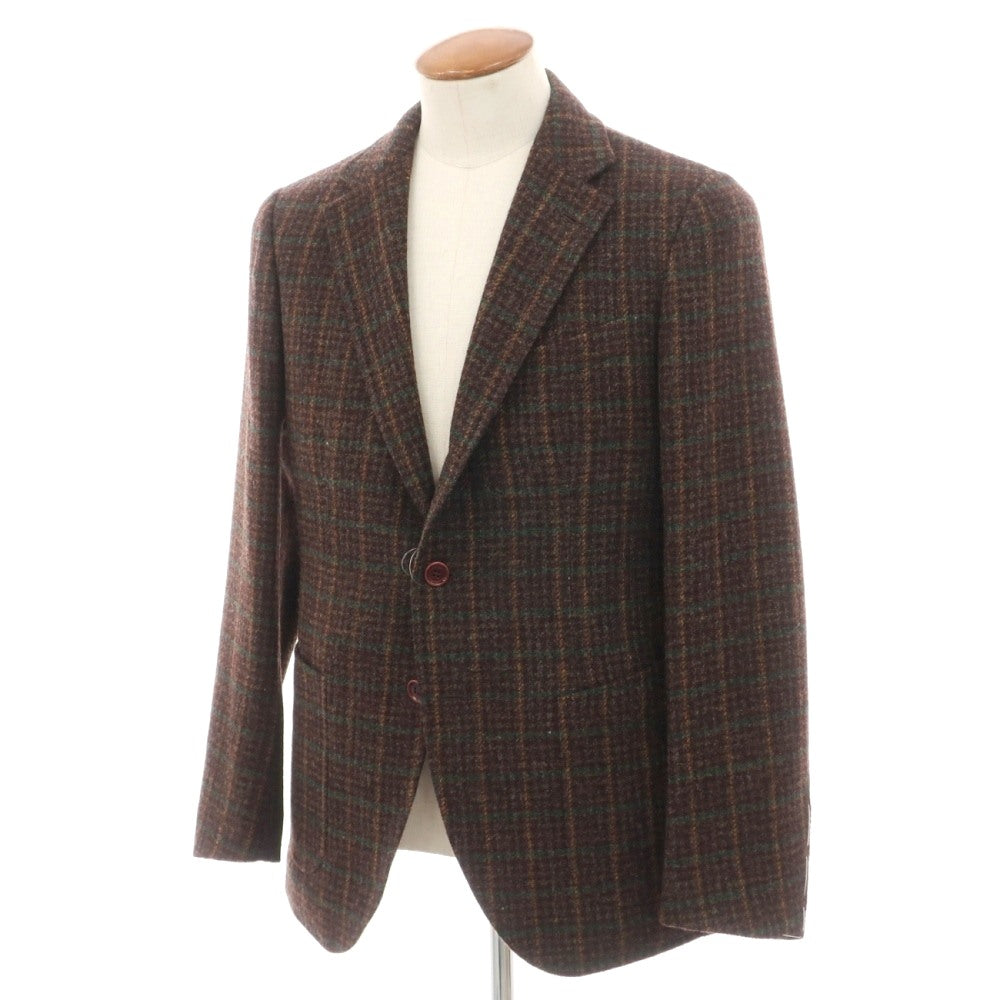 【新品】シパーリオ バイ スティレラティーノ SIPARIO by STILE LATINO ウールツイード チェック 3B テーラードジャケット ブラウンxグリーン【サイズ48 Drop8R】【 状態ランクN 】【 メンズ 】