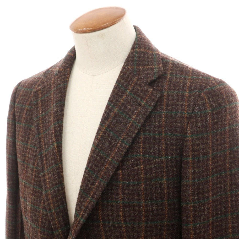 【新品】シパーリオ バイ スティレラティーノ SIPARIO by STILE LATINO ウールツイード チェック 3B テーラードジャケット ブラウンxグリーン【サイズ48 Drop8R】【 状態ランクN 】【 メンズ 】