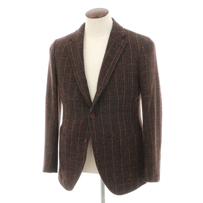【新品】シパーリオ バイ スティレラティーノ SIPARIO by STILE LATINO ウールツイード チェック 3B テーラードジャケット ブラウンxグリーン【サイズ50 Drop8R】【 状態ランクN 】【 メンズ 】