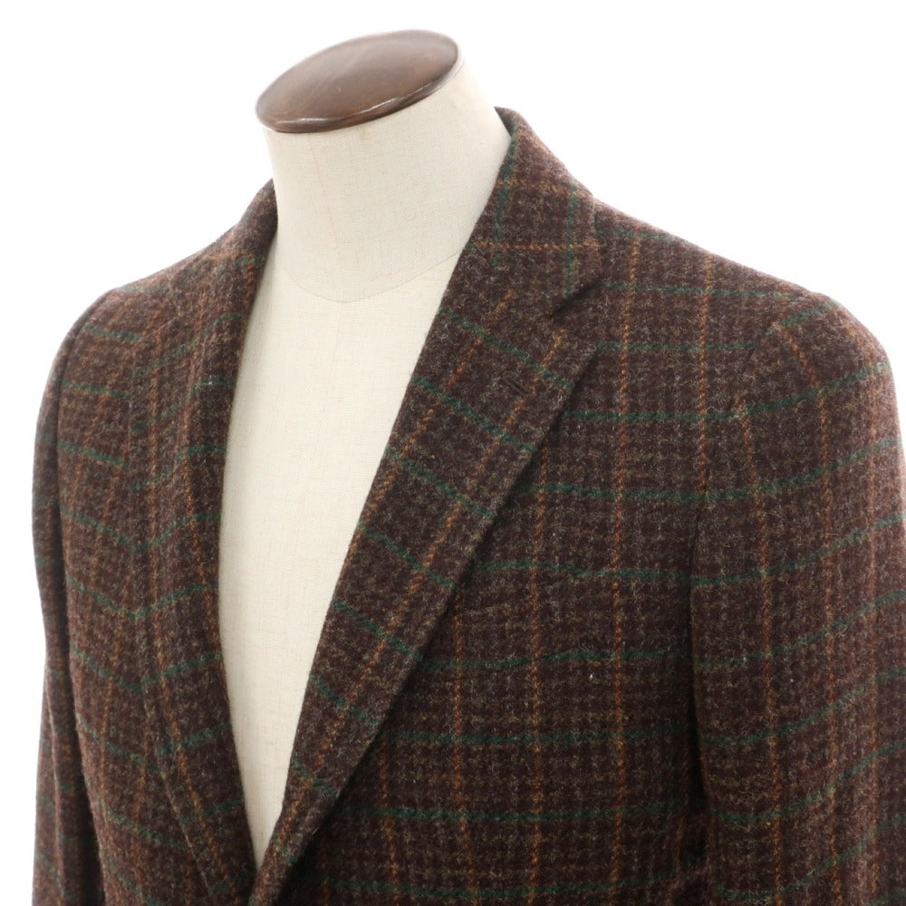 【新品】シパーリオ バイ スティレラティーノ SIPARIO by STILE LATINO ウールツイード チェック 3B テーラードジャケット ブラウンxグリーン【サイズ50 Drop8R】【 状態ランクN 】【 メンズ 】