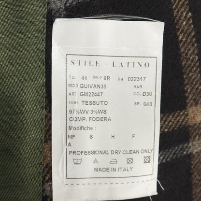 【新品】シパーリオ バイ スティレラティーノ SIPARIO by STILE LATINO ウールカシミヤ チェック 3B テーラードジャケット ブラックxベージュ【サイズ44 Drop8R】【 状態ランクN 】【 メンズ 】