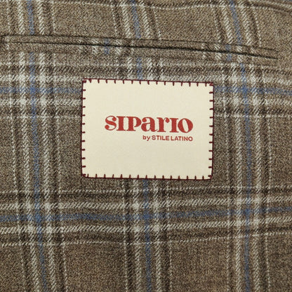 【新品】シパーリオ バイ スティレラティーノ SIPARIO by STILE LATINO ウールレーヨン チェック 3B テーラードジャケット トープxブルー【サイズ46 Drop8R】【 状態ランクN 】【 メンズ 】