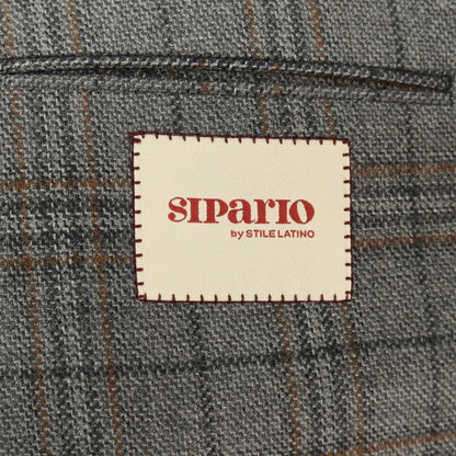 【新品】シパーリオ バイ スティレラティーノ SIPARIO by STILE LATINO ウールレーヨン チェック 3B テーラードジャケット グレーxブラウン【サイズ50 Drop8R】【 状態ランクN 】【 メンズ 】