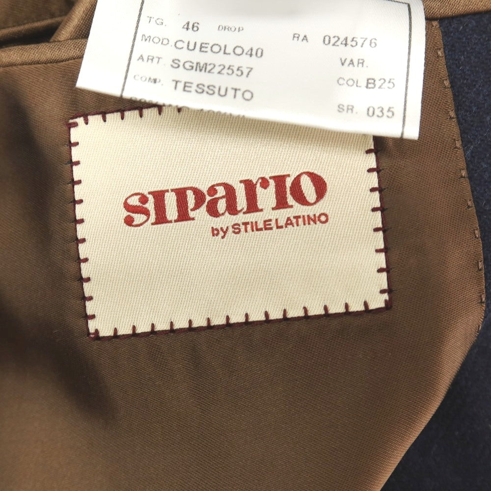 【新品】シパーリオ バイ スティレラティーノ SIPARIO by STILE LATINO ウールレーヨン チェスターフィールドコート ネイビー【サイズ46】【 状態ランクN 】【 メンズ 】