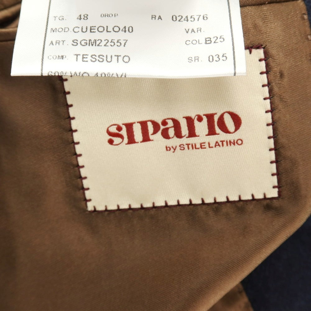 【新品】シパーリオ バイ スティレラティーノ SIPARIO by STILE LATINO ウールレーヨン チェスターフィールドコート ネイビー【サイズ48】【 状態ランクN 】【 メンズ 】