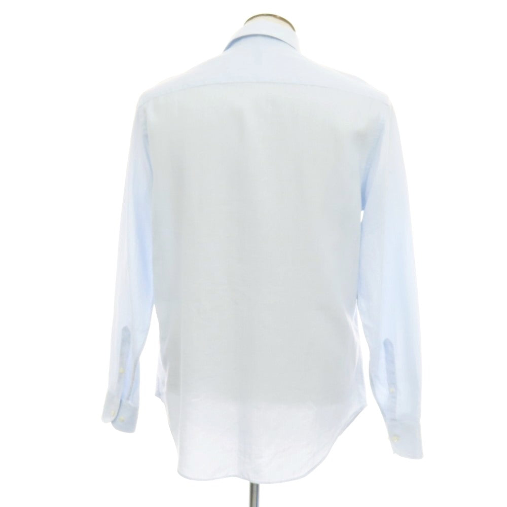 【中古】アルマーニ コレッツォーニ ARMANI COLLEZIONI コットンリネン ストライプ ショートカラー ドレスシャツ ライトブルーxホワイト【サイズ41】【 状態ランクB 】【 メンズ 】