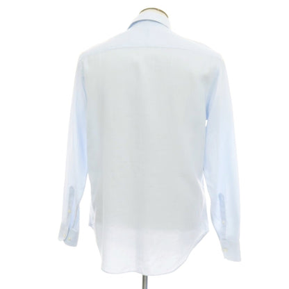 【中古】アルマーニ コレッツォーニ ARMANI COLLEZIONI コットンリネン ストライプ ショートカラー ドレスシャツ ライトブルーxホワイト【サイズ41】【 状態ランクB 】【 メンズ 】