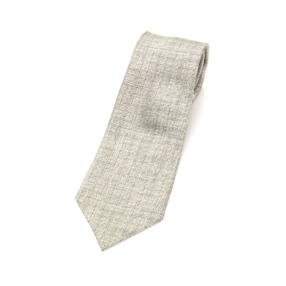 【中古】ドミニク フランス Dominique France シルク系 無地ネクタイ オフホイワイトxブラック【 状態ランクC 】【 メンズ 】